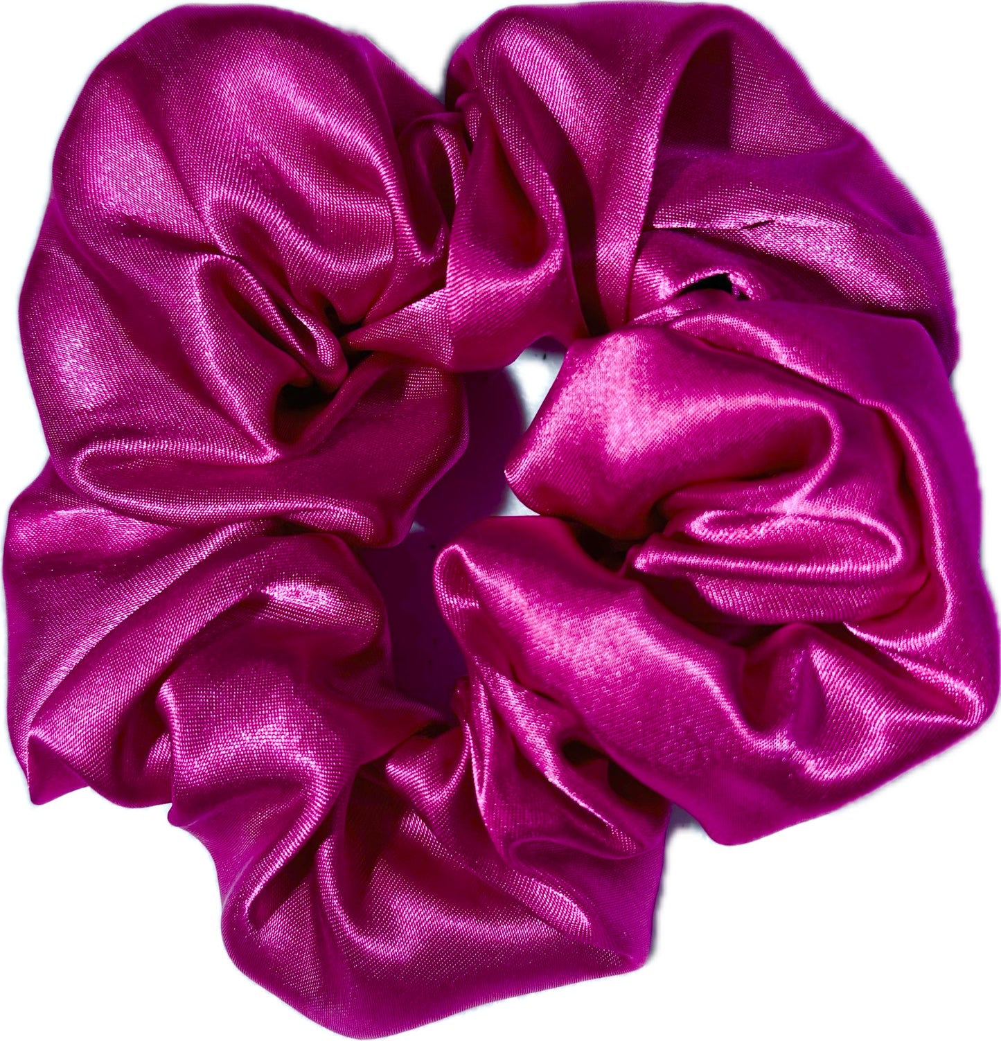 Dark Pink Satin Scrunchie