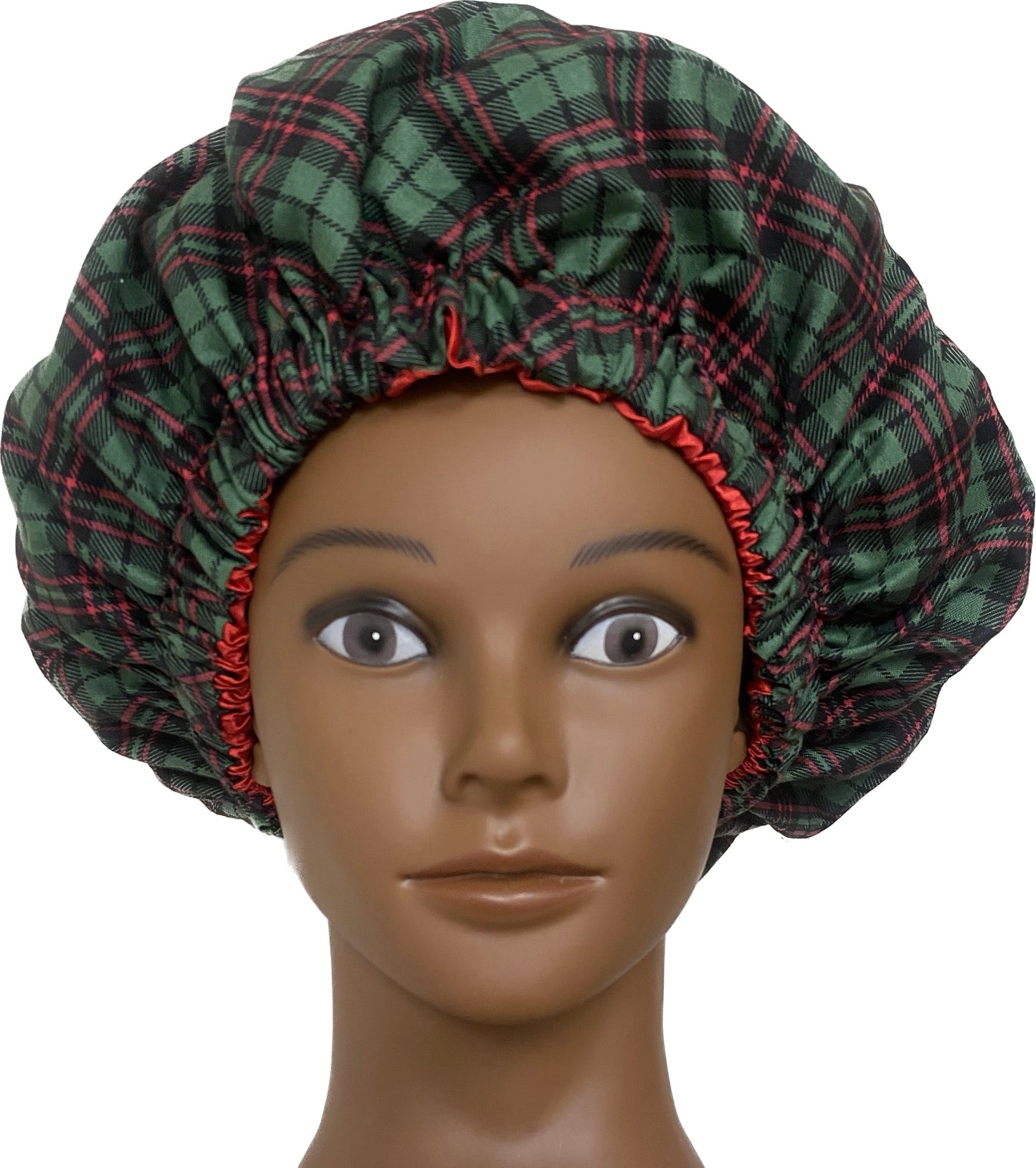 Green & Red Plaid Bonnet