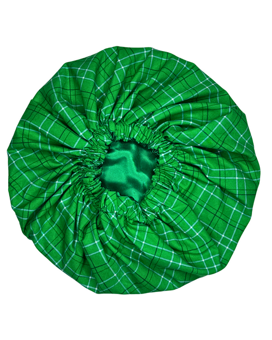 Green Plaid Bonnet
