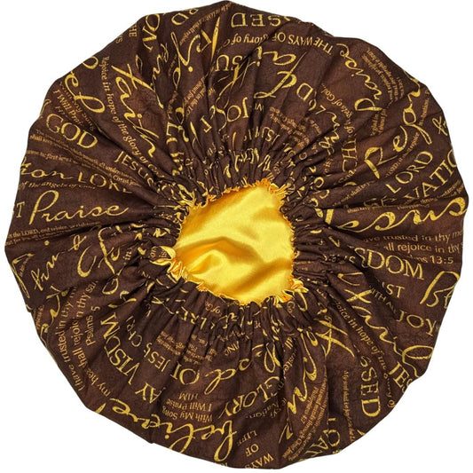 Brown & Gold Religious Bonnet