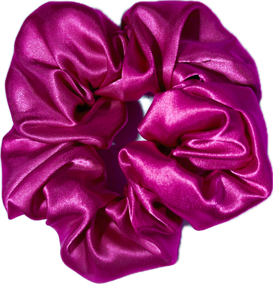 Dark Pink Satin Scrunchie