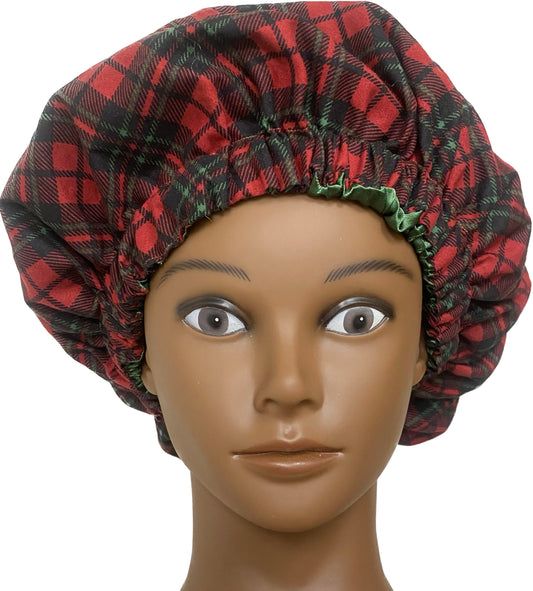Red & Green Plaid Bonnet