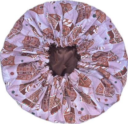 Snowy Gingerbread Village Bonnet