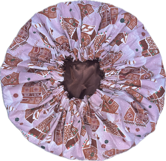 Snowy Gingerbread Village Bonnet