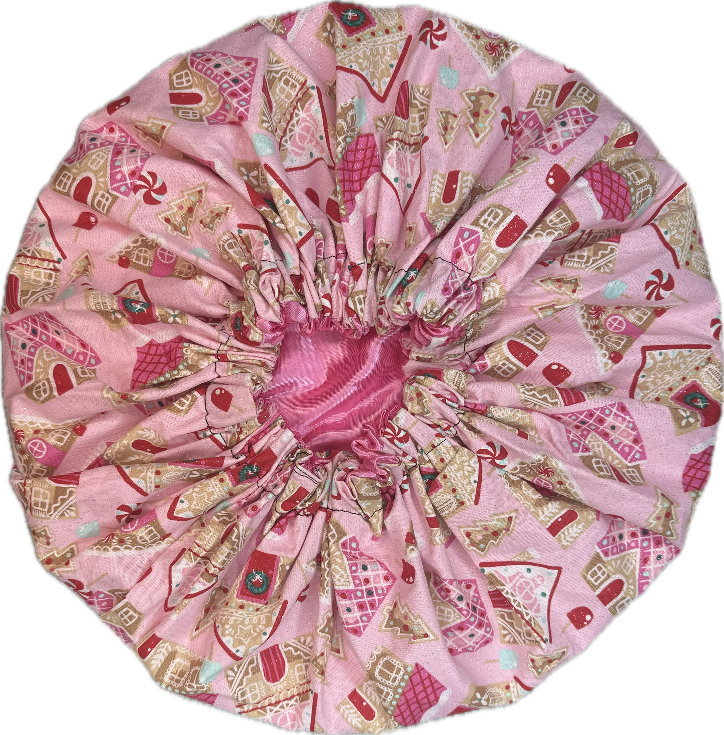 Glitter Pink Gingerbread Village Bonnet