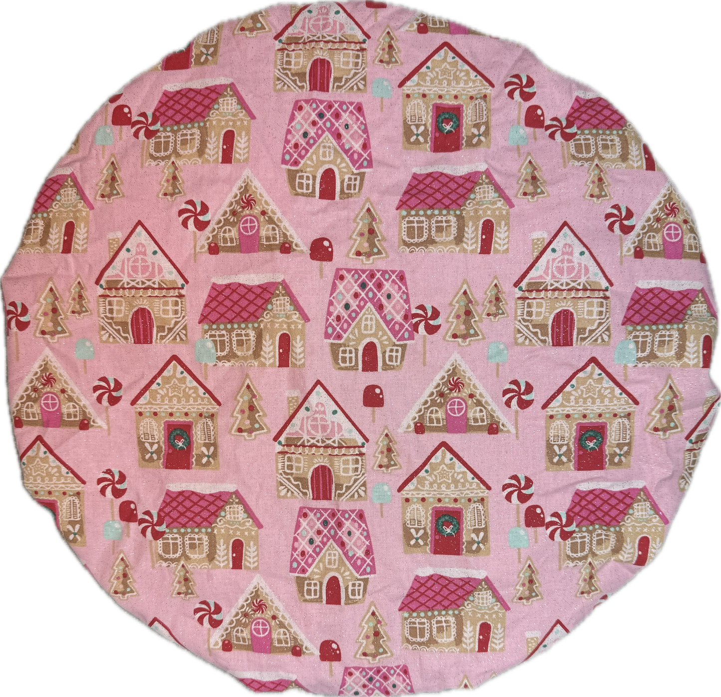 Glitter Pink Gingerbread Village Bonnet