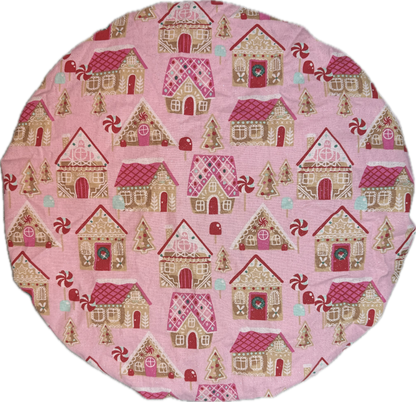 Glitter Pink Gingerbread Village Bonnet