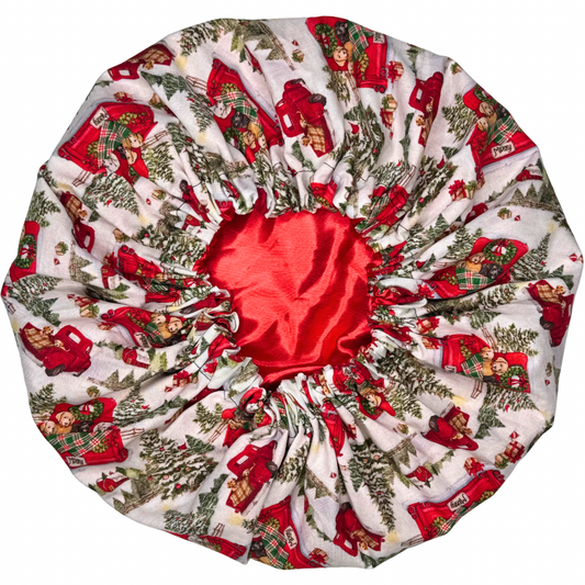 Dogs In Red Pickup Truck Bonnet