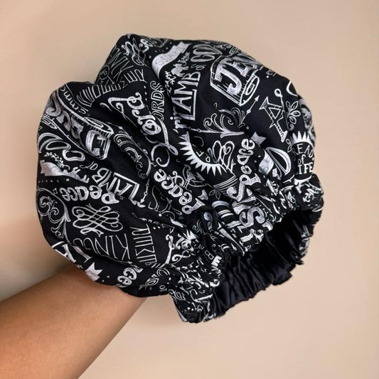 Black & White Religious Bonnet